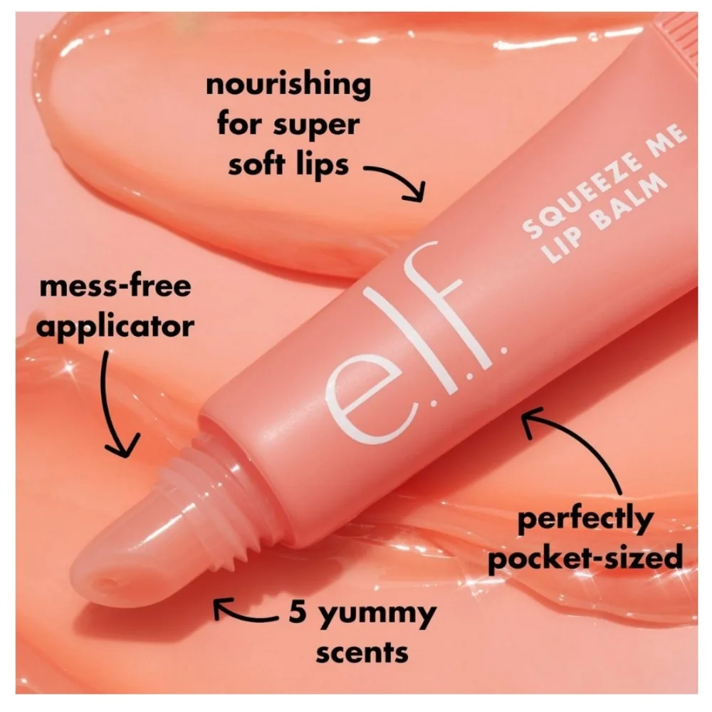 e.l.f. Squeeze Me Lip Balm Trio Honeydew, Blueberry, Peach✨🆕
